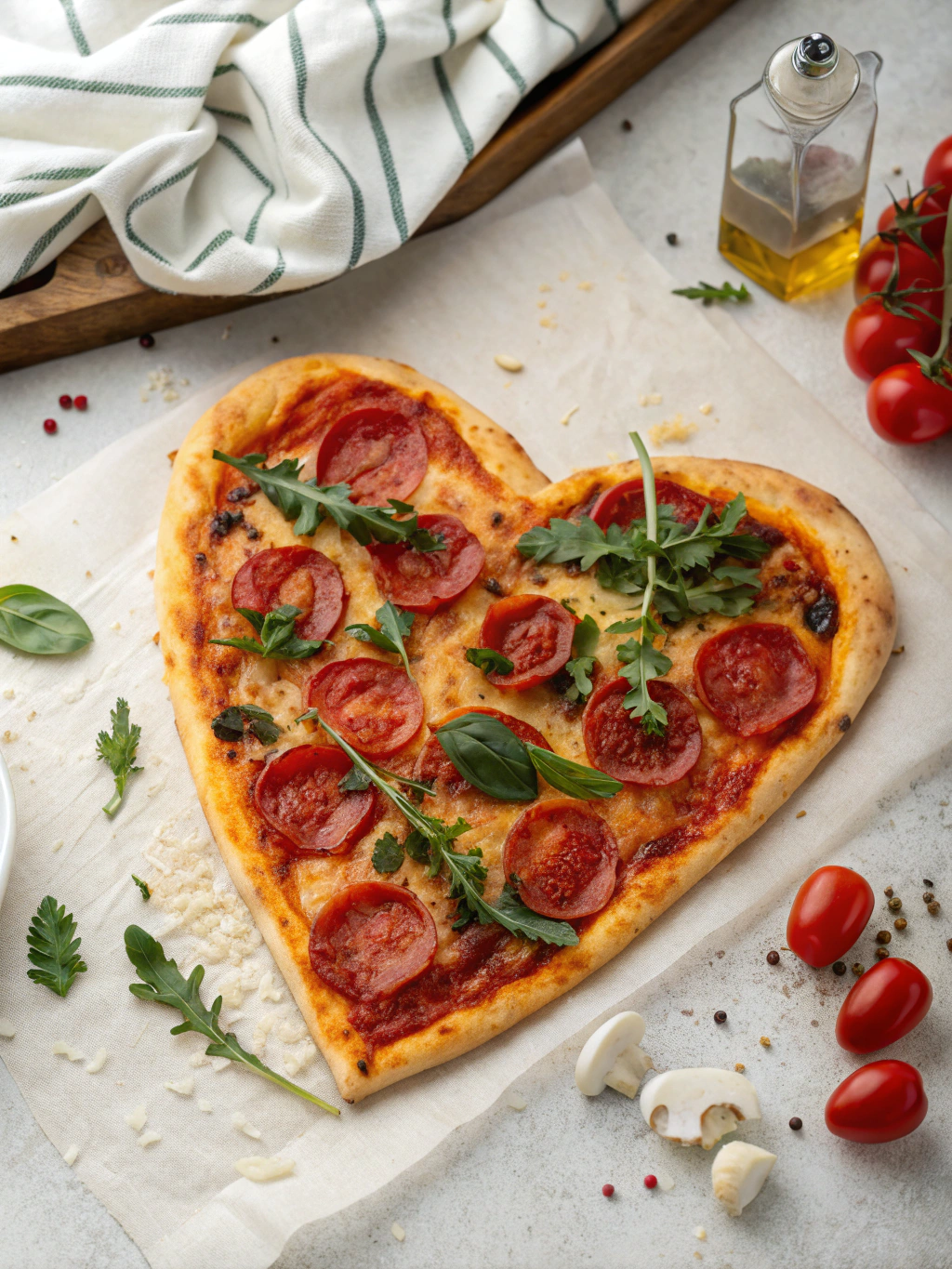 Heart-Shaped Pizza