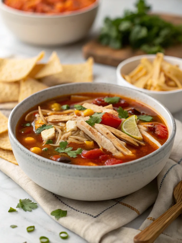 Hearty Crockpot Chicken Tortilla Soup Recipe