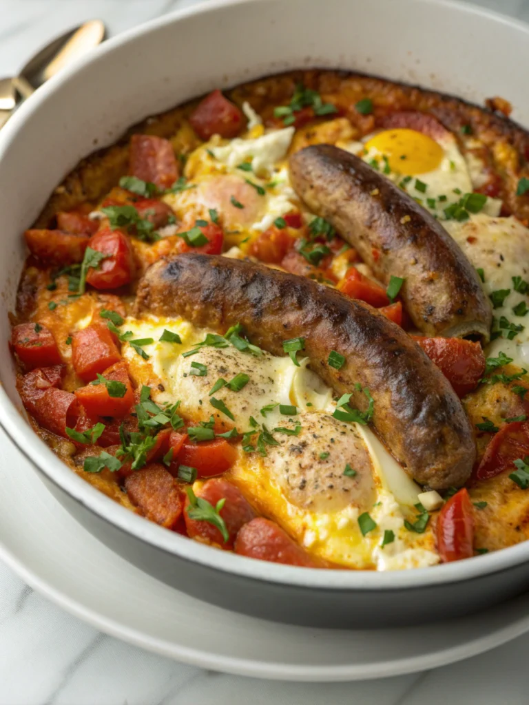 Hearty Sausage Casserole with Flavorful Egg Mix