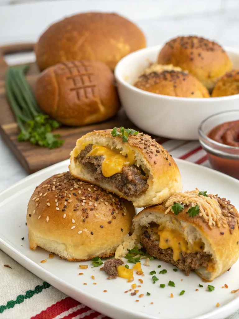 Irresistible Garlic Parmesan Cheeseburger Bombs for Game Day