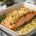 Irresistibly Crispy Parmesan Salmon Bake