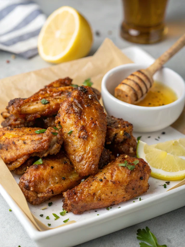 Lemon Pepper Wings with Honey