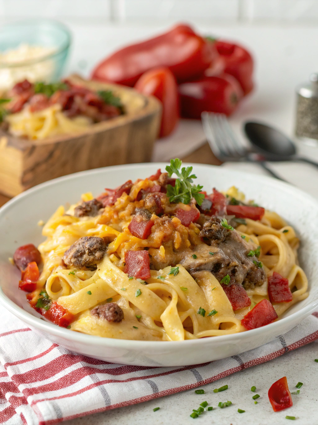 Loaded Bacon Cheeseburger Alfredo Pasta: A 7-Step Comfort Feast!