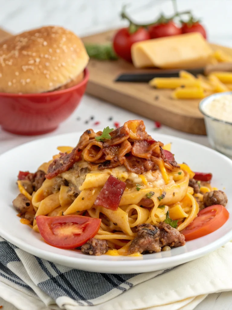 Loaded Bacon Cheeseburger Pasta