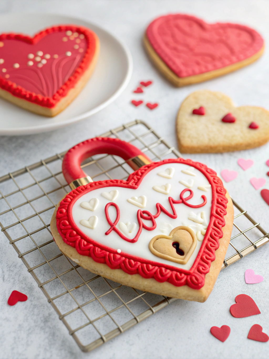 Love-Lock Valentines Cookies