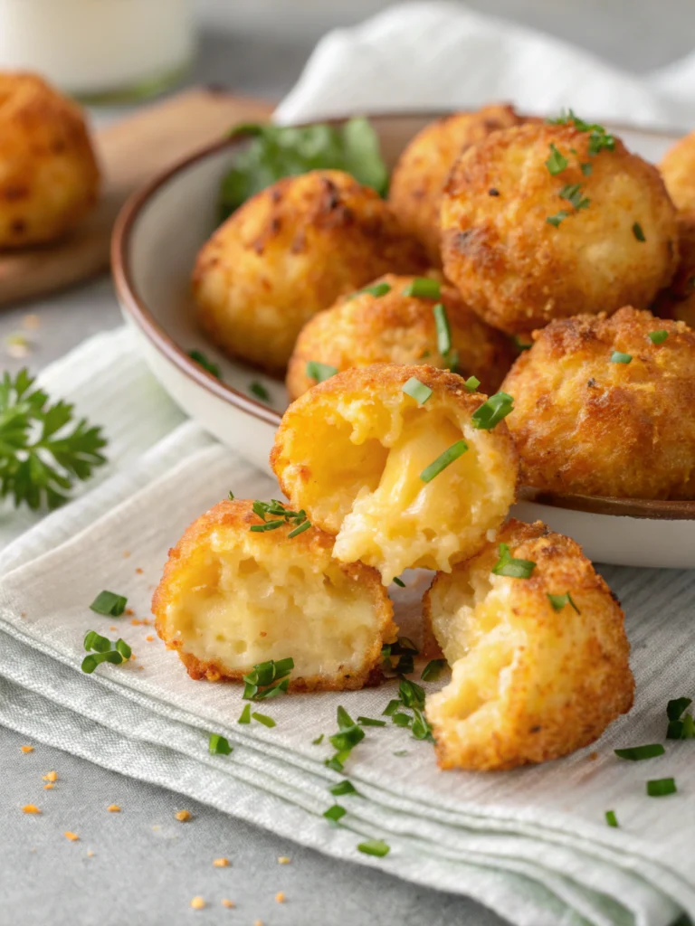 Mashed Potato Cheese Puffs (Crispy Mashed Potato Cheese Bites)