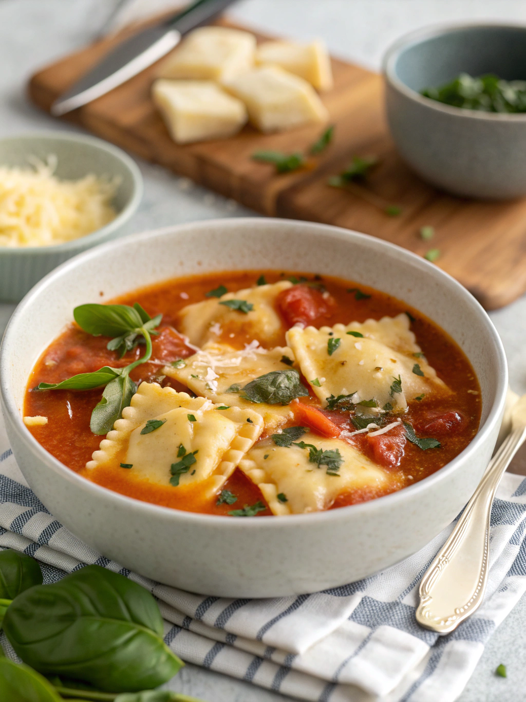 One Oven Ravioli Soup