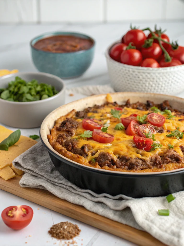 One-Pan Cheeseburger Pie Dinner