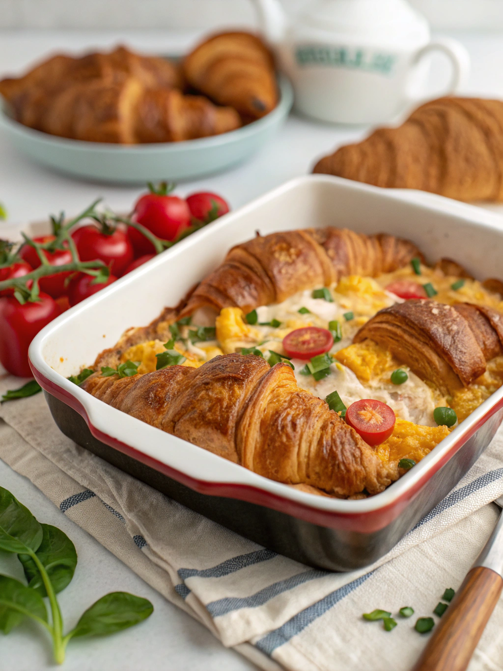 Overnight Croissant Breakfast Casserole