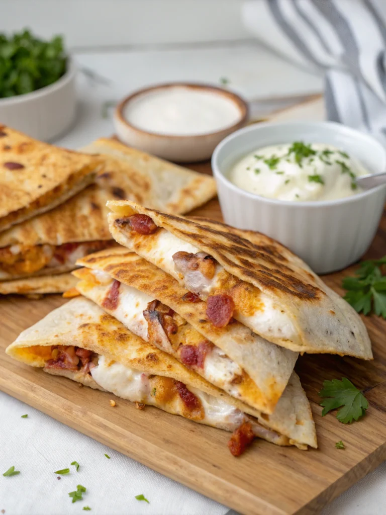 Quick & Easy Chicken Bacon Ranch Quesadillas (20-Minute Meal)