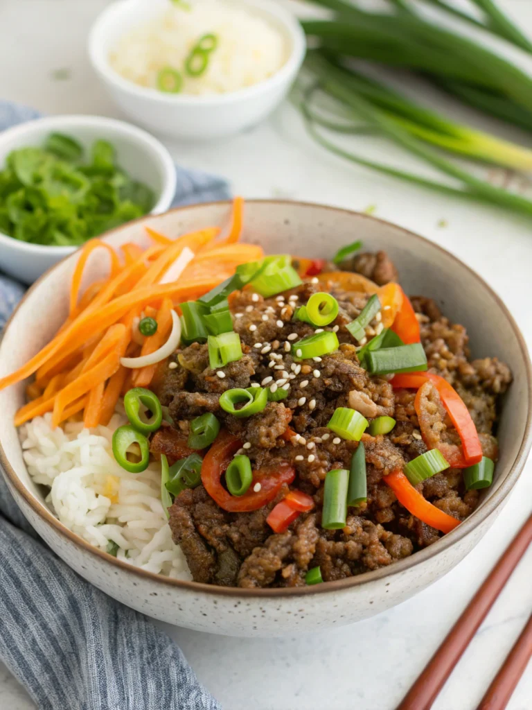 Quick & Easy Korean Ground Beef Bowl