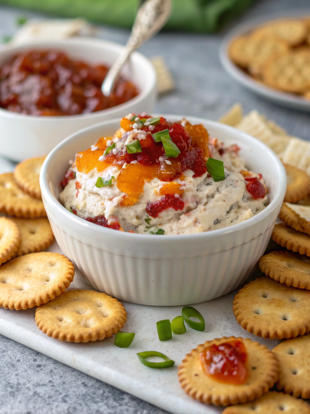 Quick Pepper Jelly Cream Cheese Appetizer Dip and Bites
