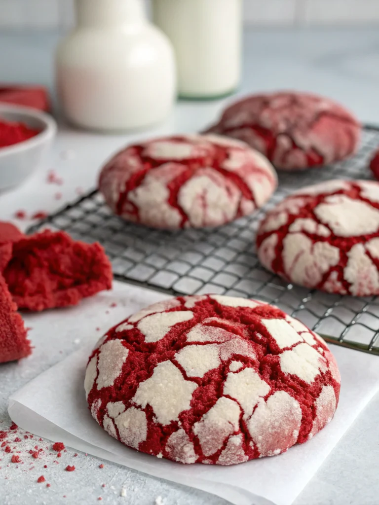 Red Velvet Crinkle Cookies