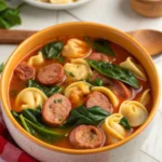 Sausage Tortellini Soup with Spinach (Autumn Soup)