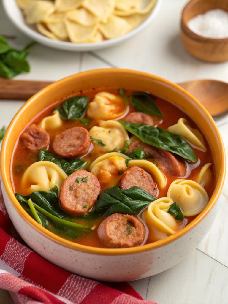 Sausage Tortellini Soup with Spinach (Autumn Soup)