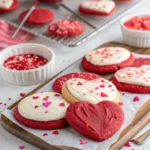 Small batch cookies (red velvet sugar cookies for Valentine's Day dessert)