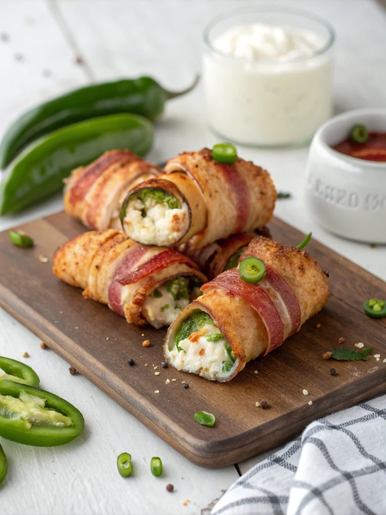 Spicy Jalapeño Popper Rolls with Bacon