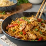 Sticky Garlic Chicken Noodles