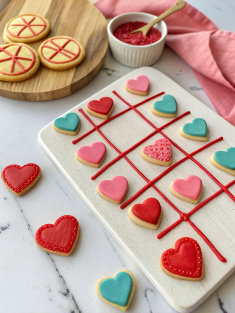 Tic Tac Toe Heart Game Cookies