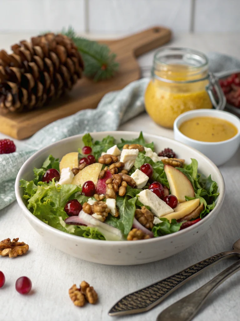 Winter Christmas Salad With Honey Mustard Dressing