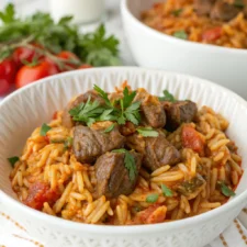 Beef Giouvetsi (Greek Beef Orzo Pasta)