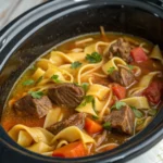 CROCKPOT BEEF AND NOODLES
