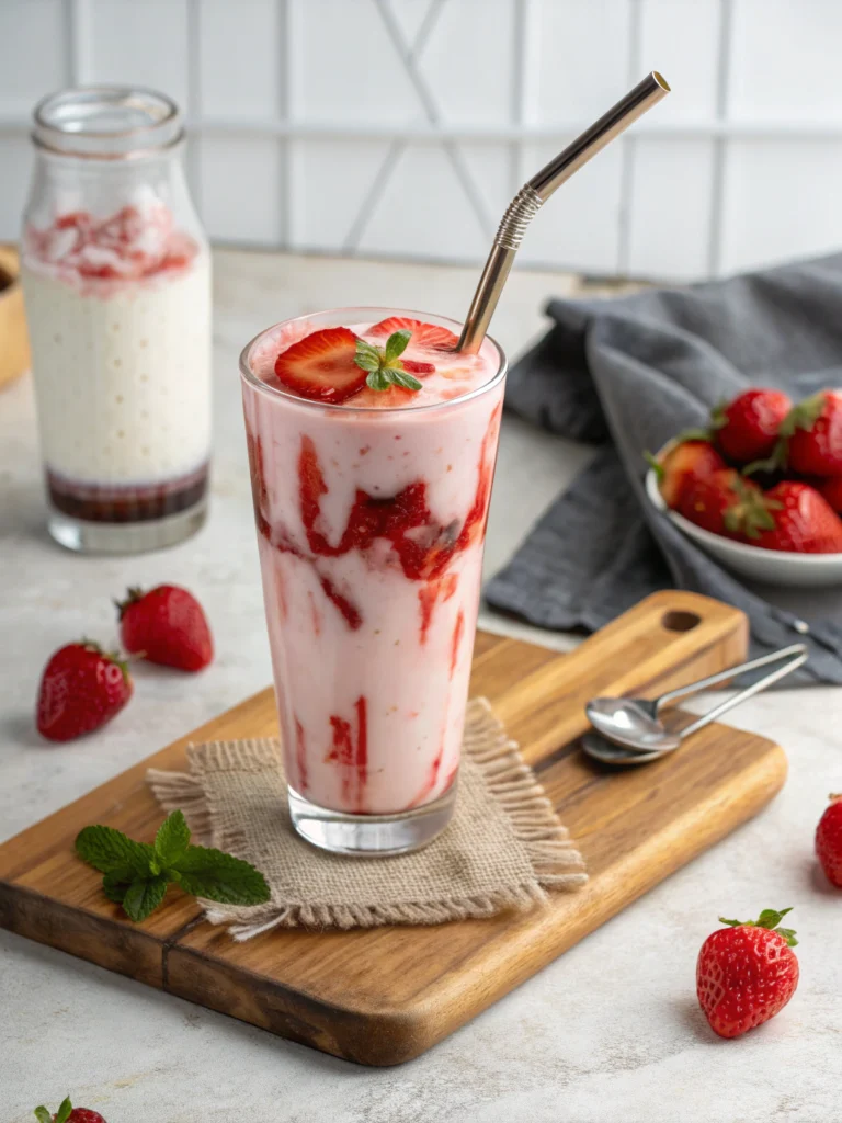 Cafe Style Korean Strawberry Milk