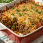 Cheesy Ground Beef and Rice Casserole