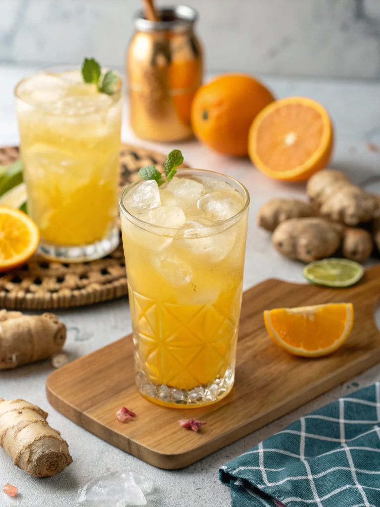 Citrus Ginger Whiskey Fizz Refresher