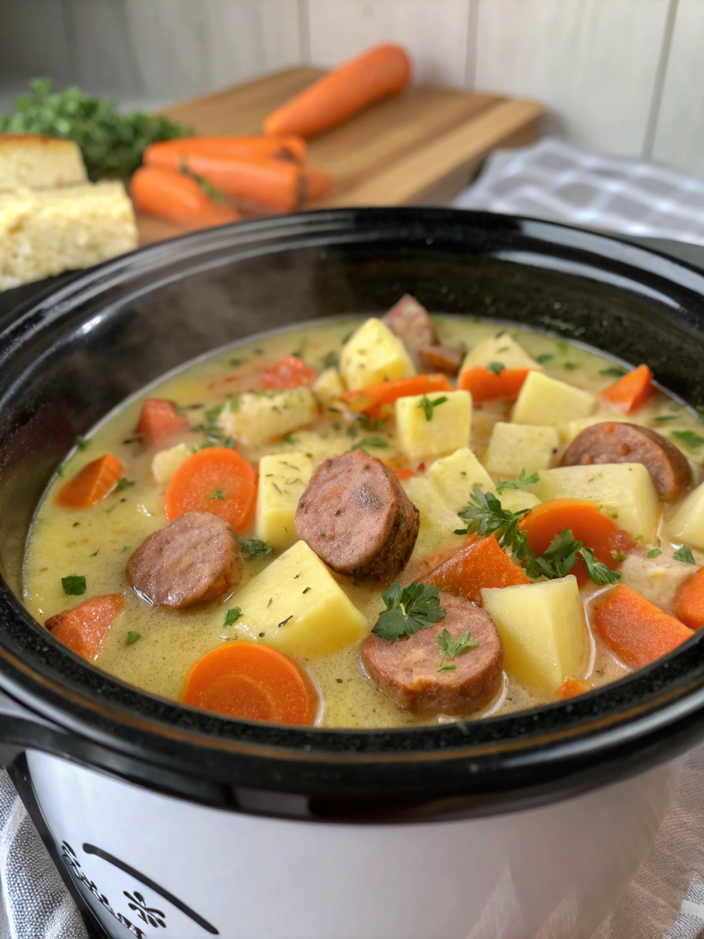 Cozy Crockpot Potato Soup with Sausage