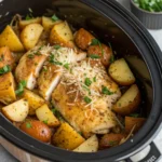 Cozy Garlic Parmesan Crockpot Chicken & Potatoes