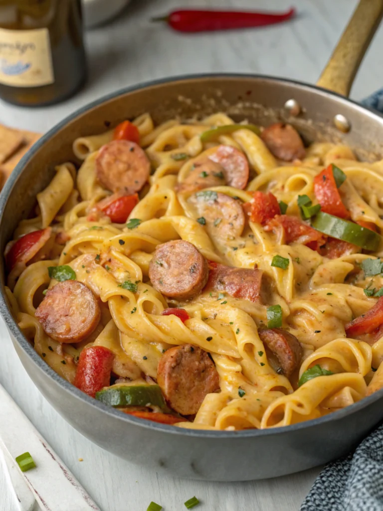 Creamy Cajun Sausage Pasta (One Pot)