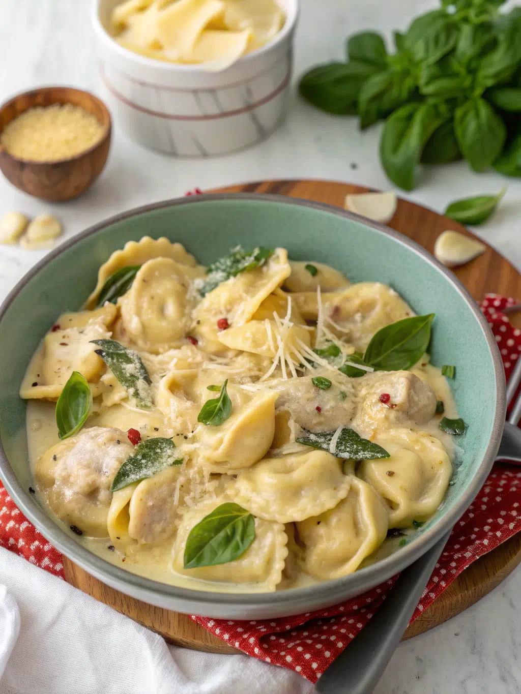 Creamy Garlic Parmesan Chicken Tortellini