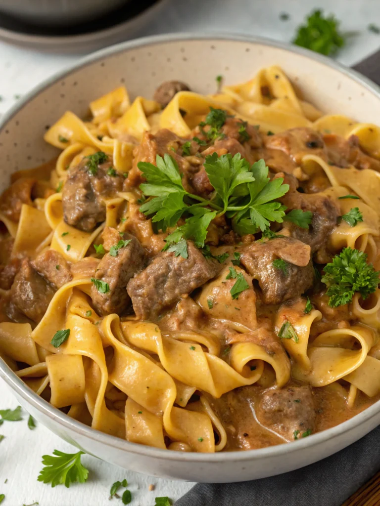 Creamy Ground Beef Stroganoff Recipe