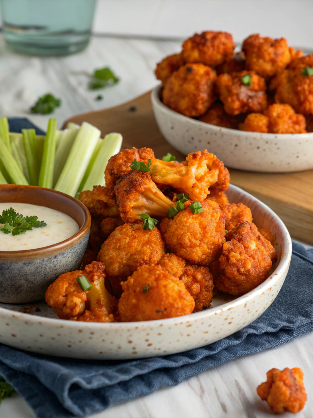 Crispy Buffalo Cauliflower Bites