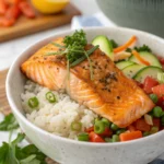 Crispy Salmon and Rice Bowl