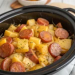 Crockpot Cheesy Potatoes and Kielbasa
