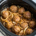 Crockpot French Onion Meatballs