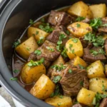 Crockpot Garlic Butter Beef Bites with Potatoes Recipe