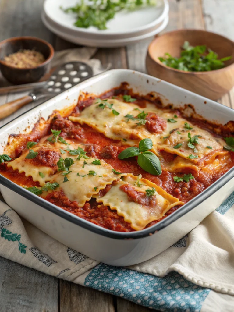 Crockpot Ravioli Lasagna