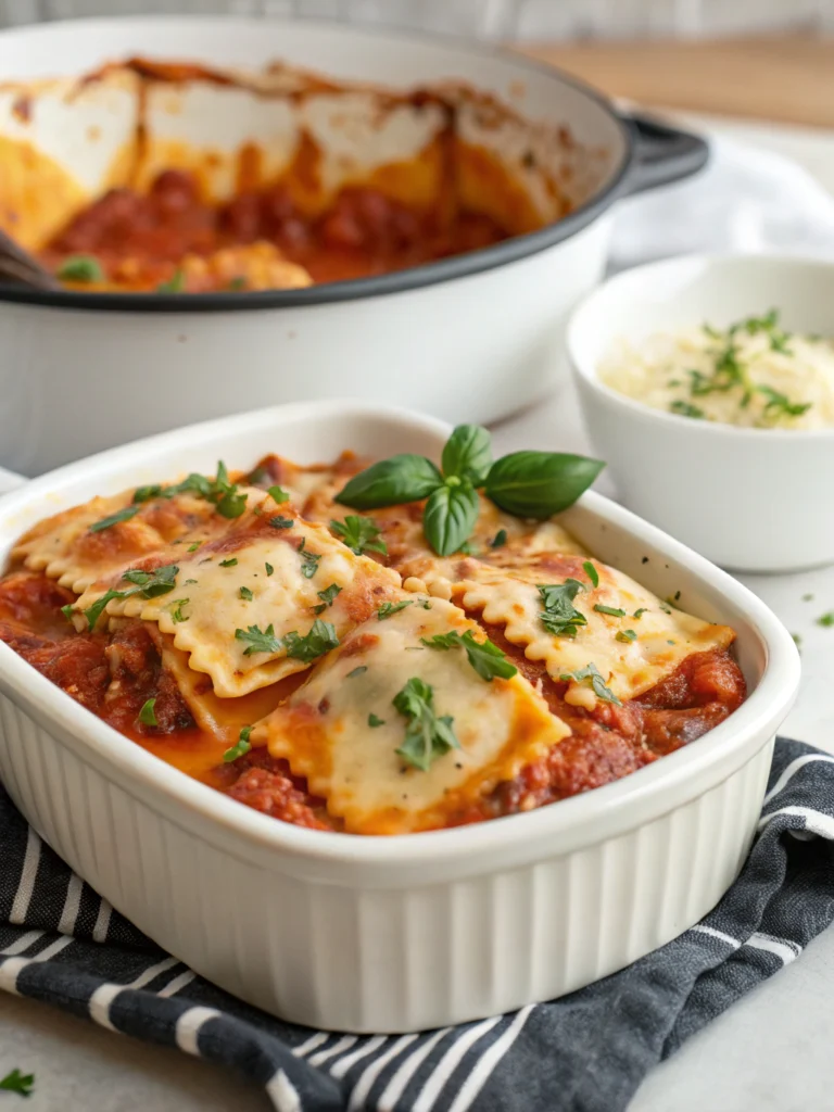 Crockpot Ravioli Lasagna