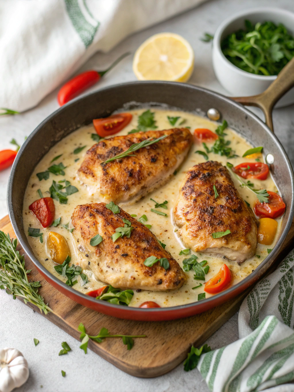 Delicious One-Pan Creamy Garlic Butter Chicken