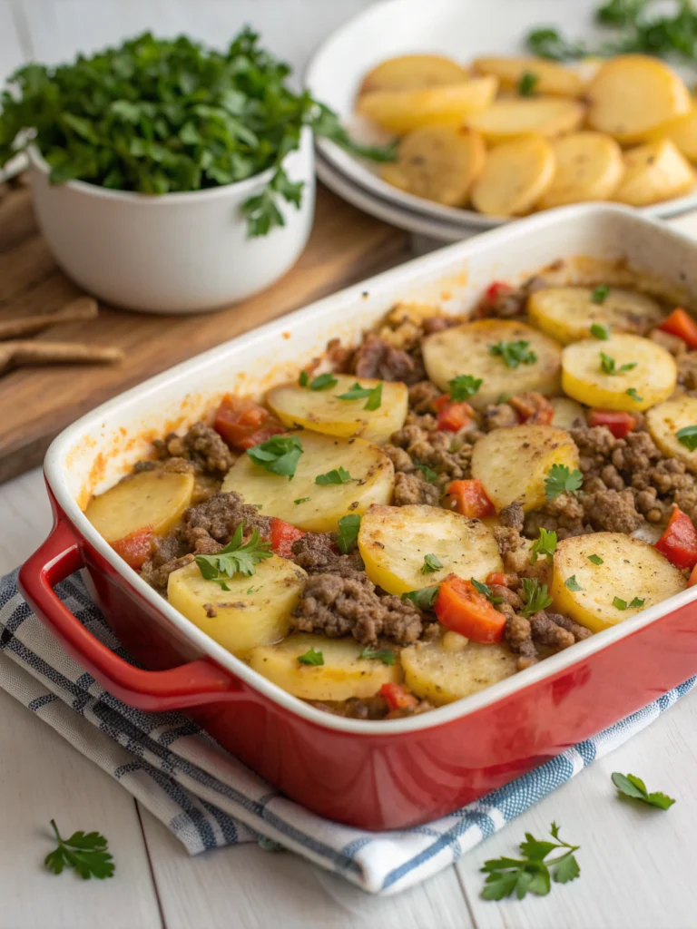 Easy Hobo Casserole with Ground Beef and Potatoes