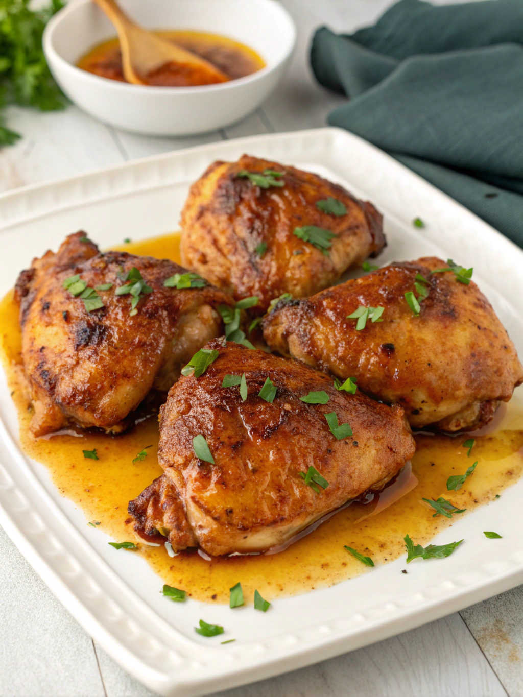 Easy Honey Garlic Slow Cooker Chicken Thighs