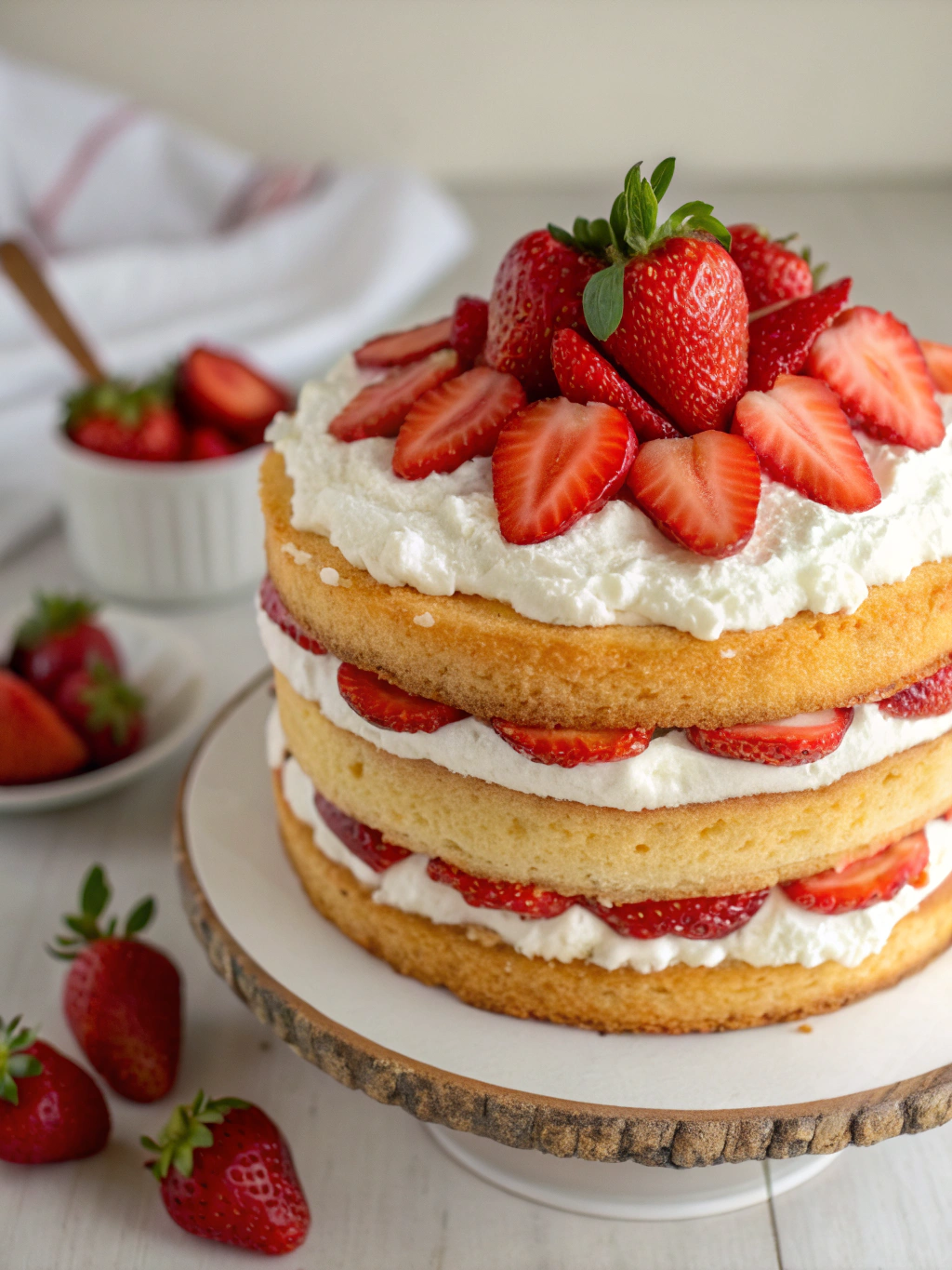 Easy Layered Strawberry Shortcake Cake