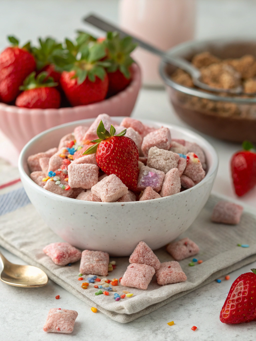 Fluffy Strawberry Shortcake Puppy Chow