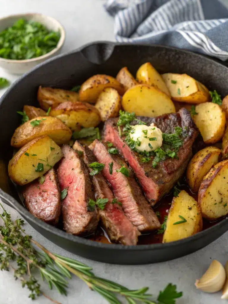 Garlic Butter Steak and Potatoes Skillet