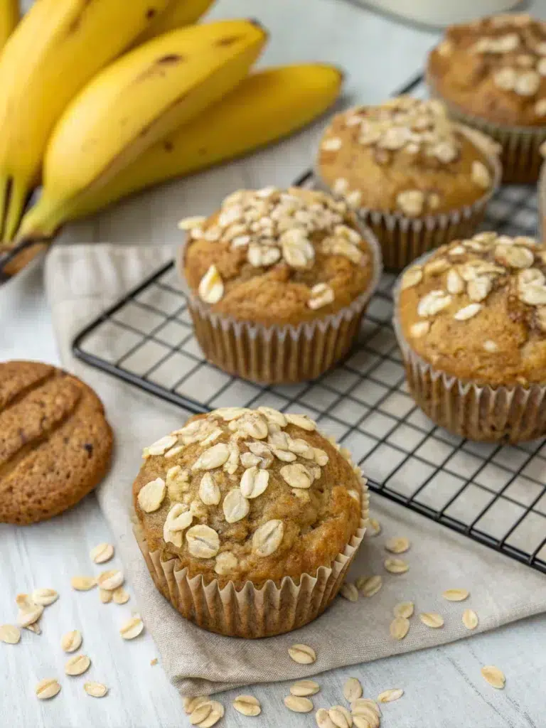 Healthy Banana Oatmeal Muffins