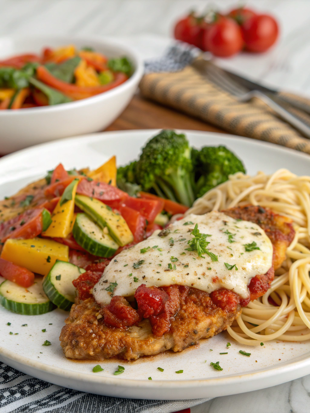 Healthy Chicken Parmesan with Vegetables