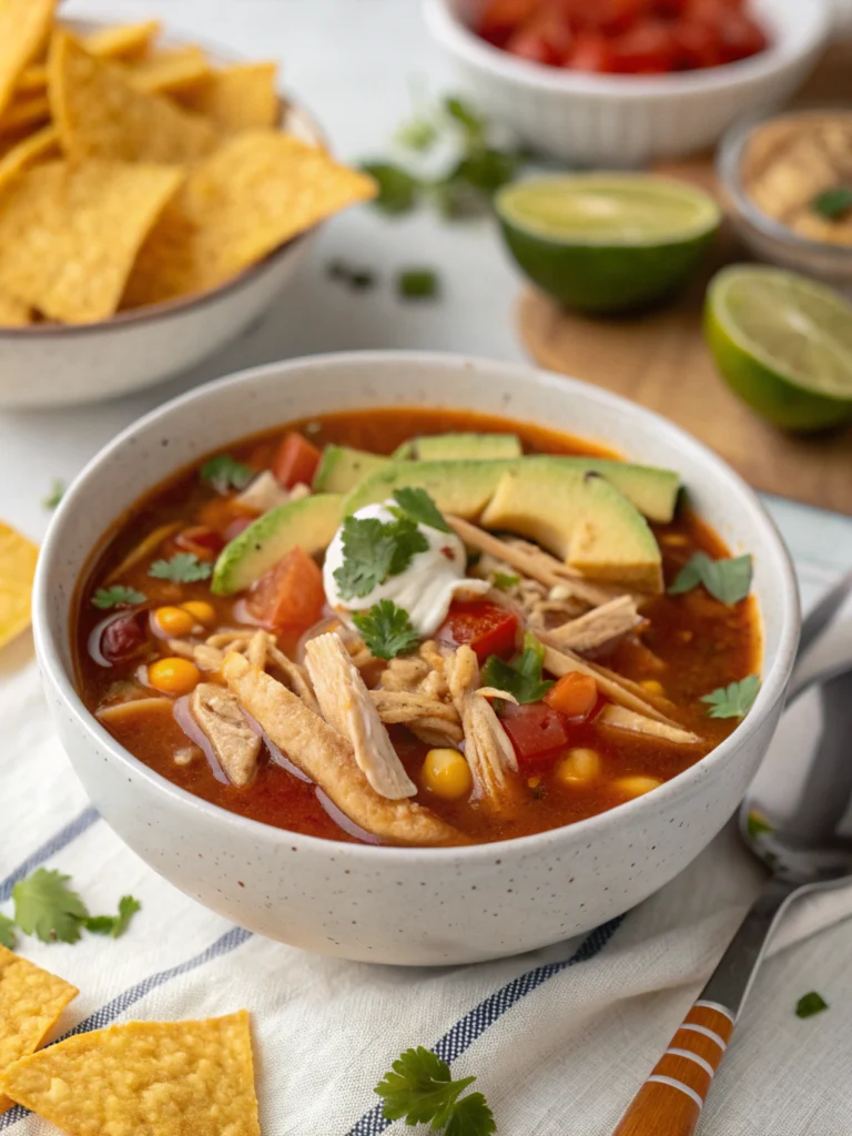 Hearty Crockpot Chicken Tortilla Soup Recipe